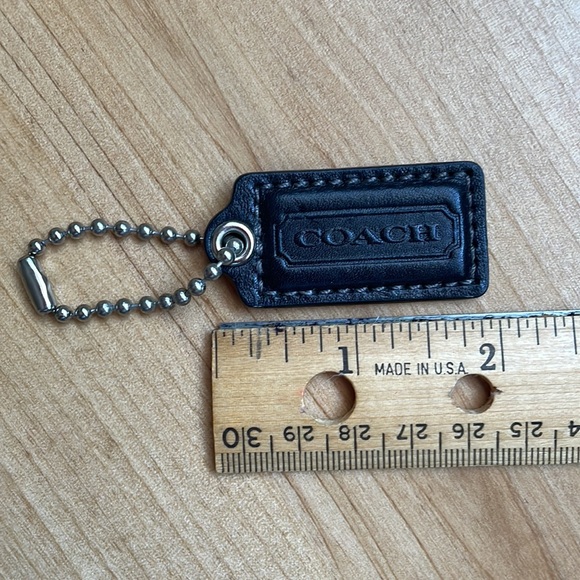 Coach Black Leather Handbag Hangtag With Silver Chain. - Picture 3 of 6